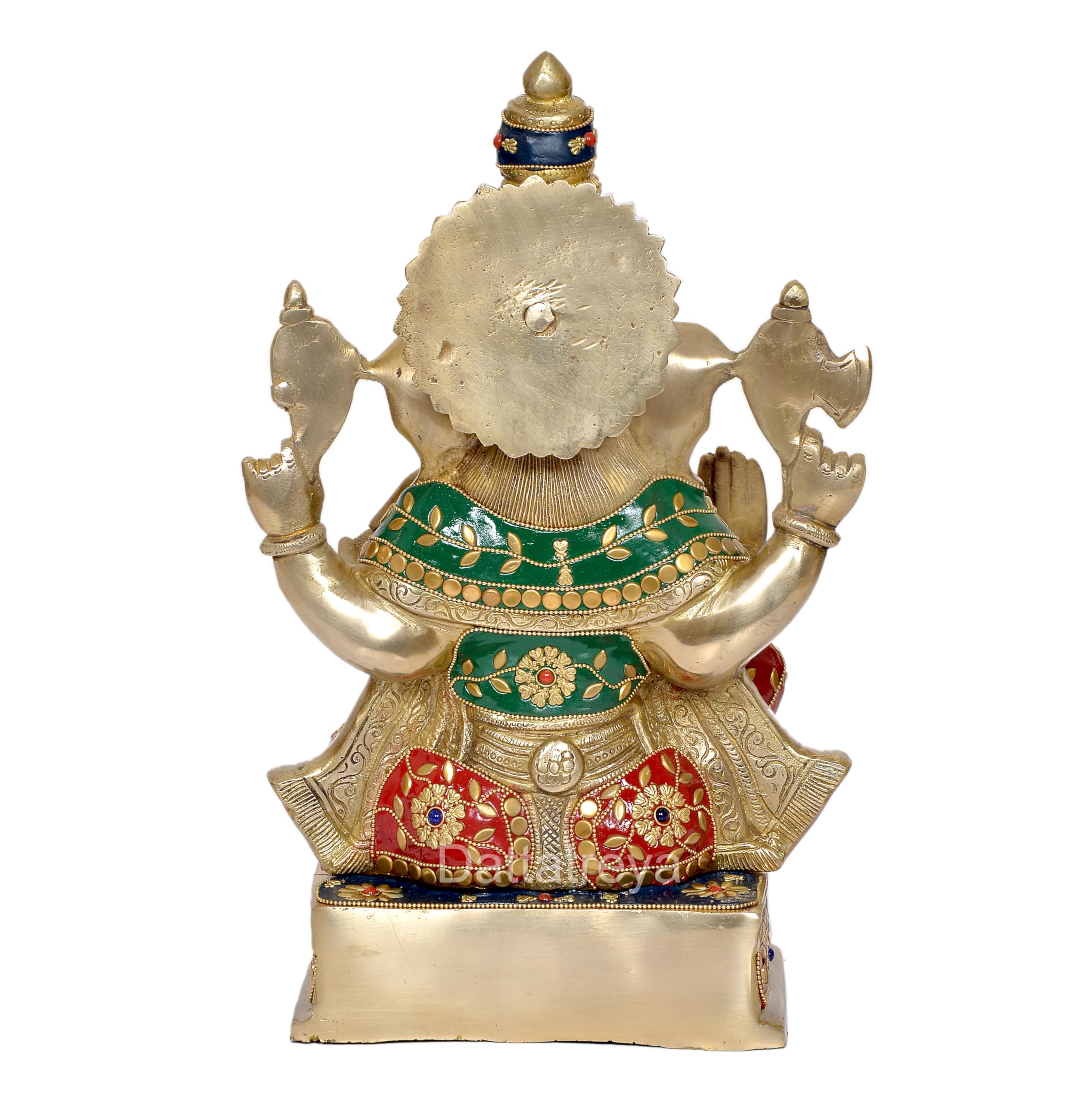 Dattatreya Brass Ganesh Statue Lord Ganesha Idol For Home Decor And Pooja Hindu God Ganapati Figurine (Height 14 Inch)